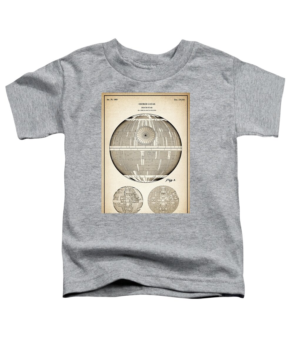 Star Wars Toddler T-Shirt featuring the drawing Death Star ds-1 Orbital Battle Station Star Wars Patent - Sv by SP JE Art