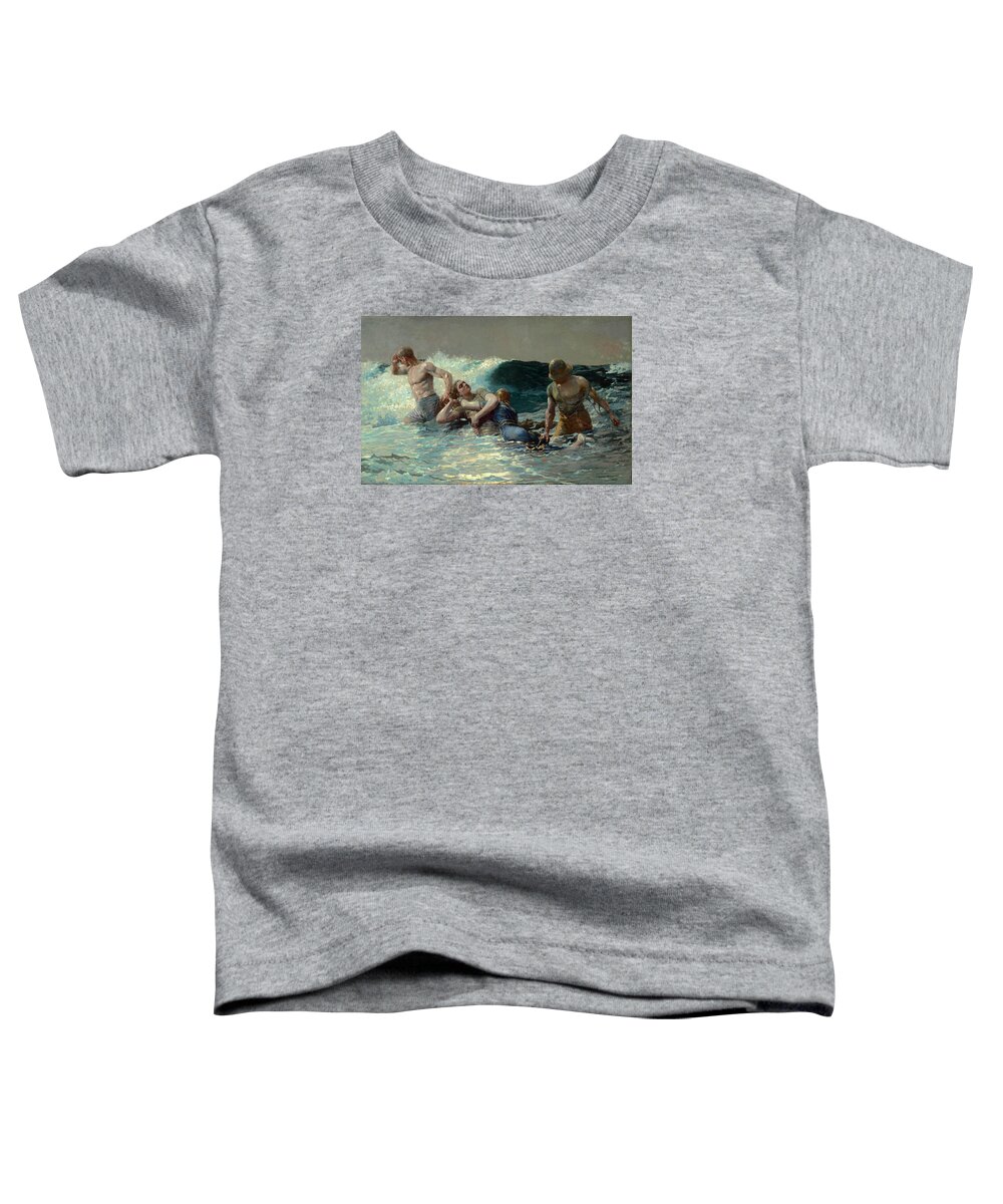 Winslow Homer Toddler T-Shirt featuring the painting Undertow by Winslow Homer