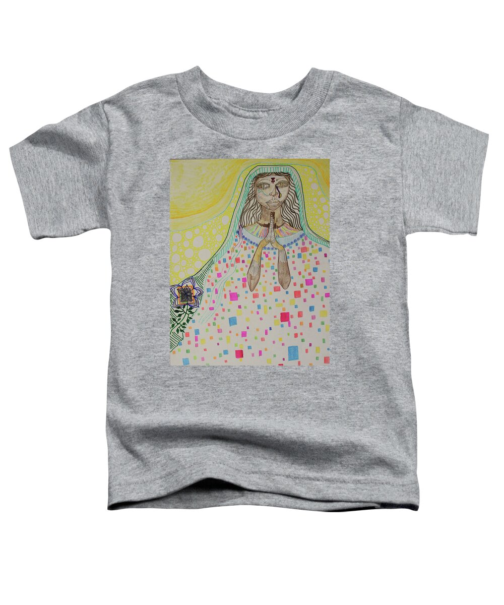 Jesus Toddler T-Shirt featuring the painting Pieta #34 by Gloria Ssali