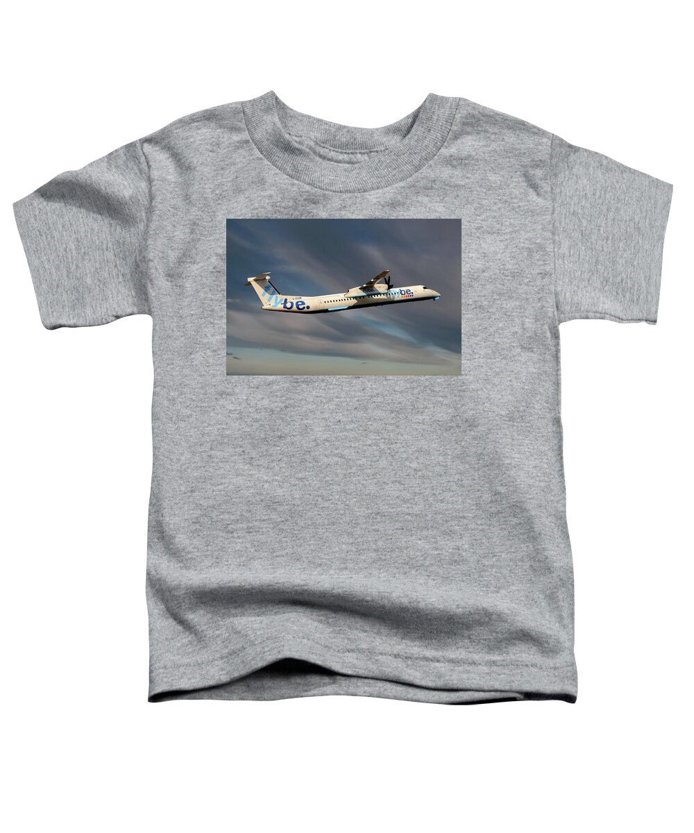 Flybe Toddler T-Shirt featuring the photograph Flybe Bombardier Dash 8 Q400 #48 by Smart Aviation