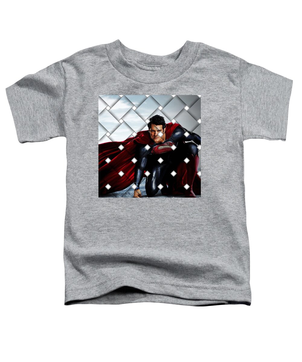  Superheroes Toddler T-Shirt featuring the mixed media Superman #5 by Marvin Blaine
