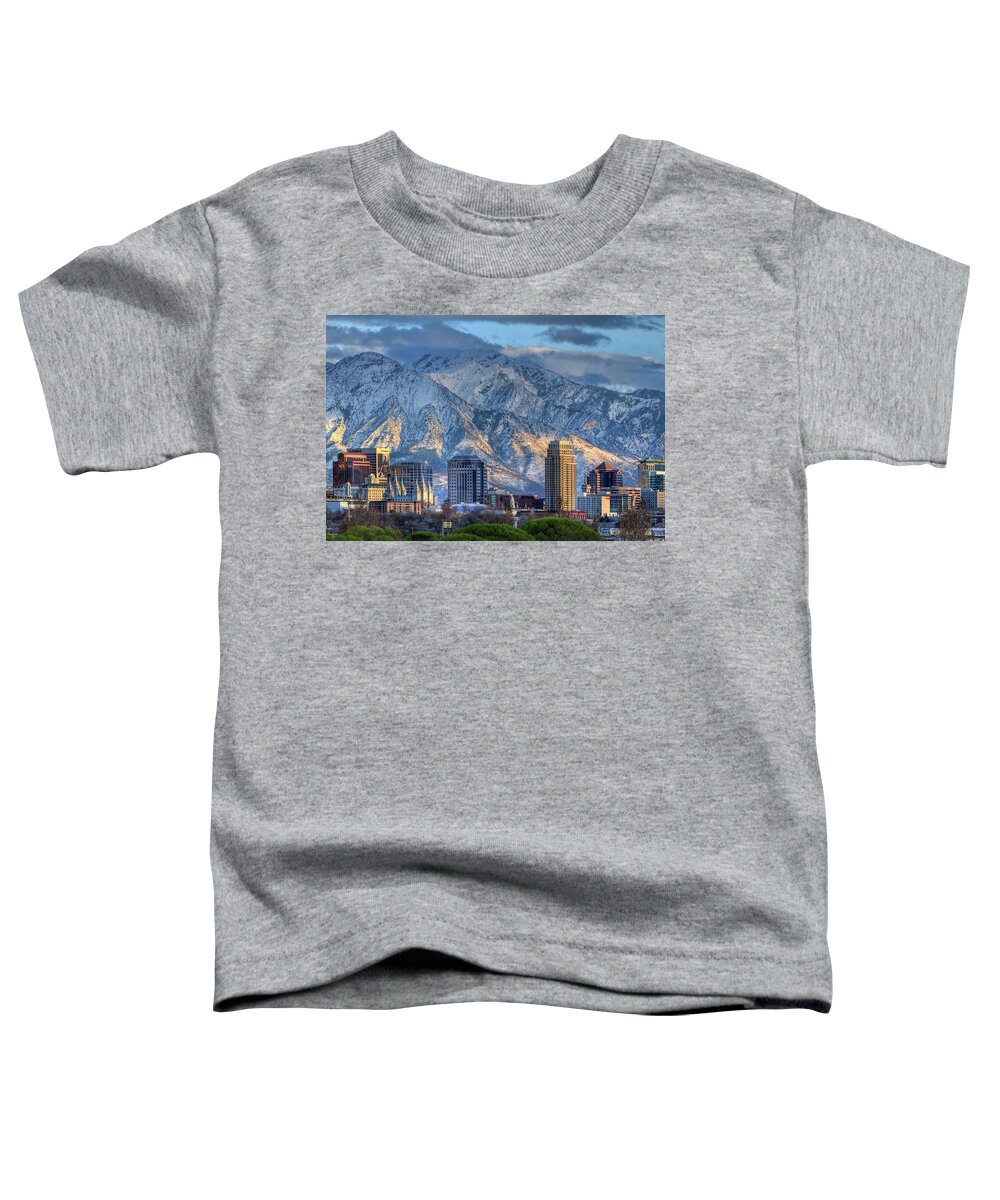 Salt Toddler T-Shirt featuring the photograph Salt Lake City Utah USA #6 by Douglas Pulsipher
