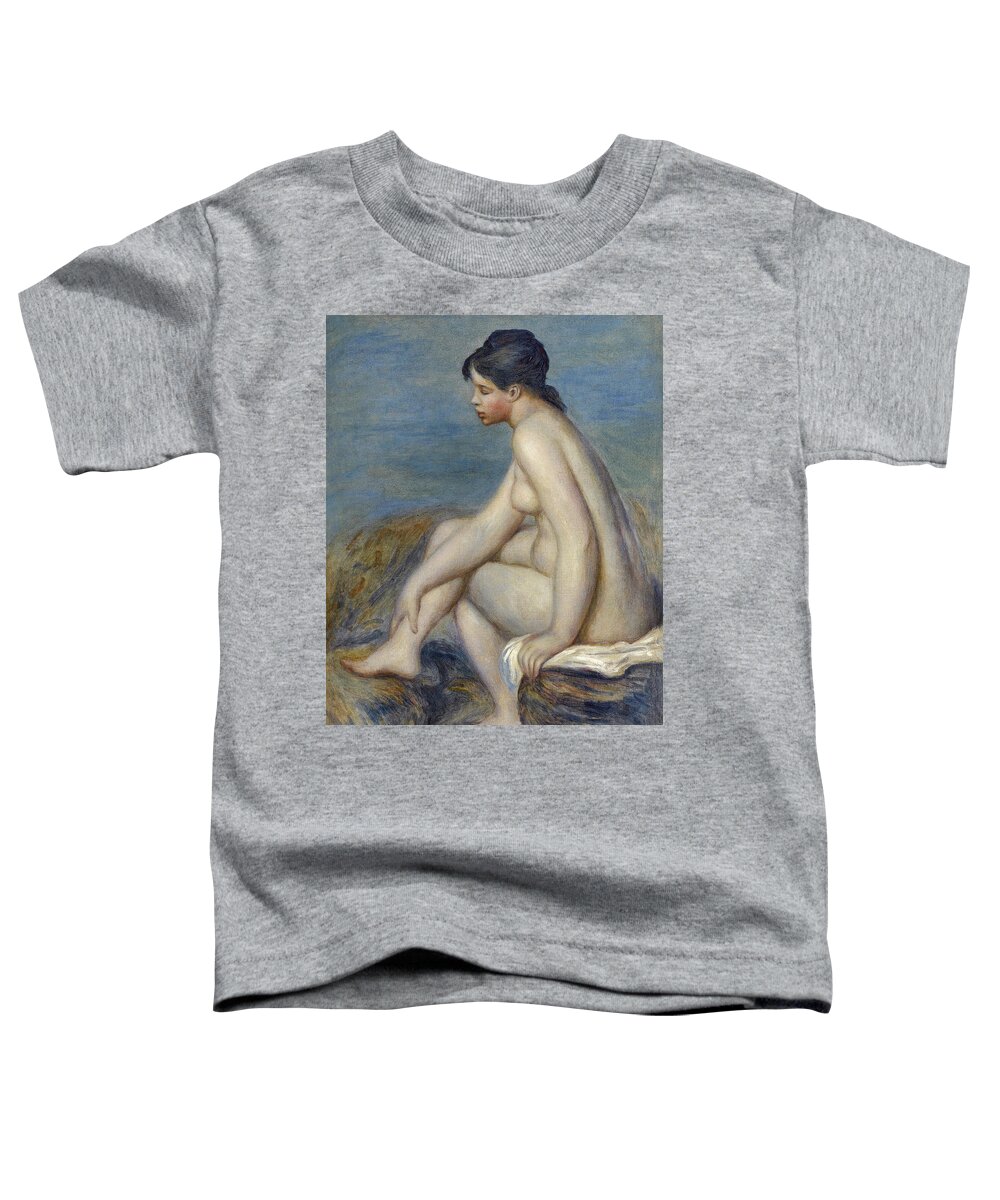 Pierre-auguste Renoir Toddler T-Shirt featuring the painting Seated Bather #9 by Pierre-Auguste Renoir