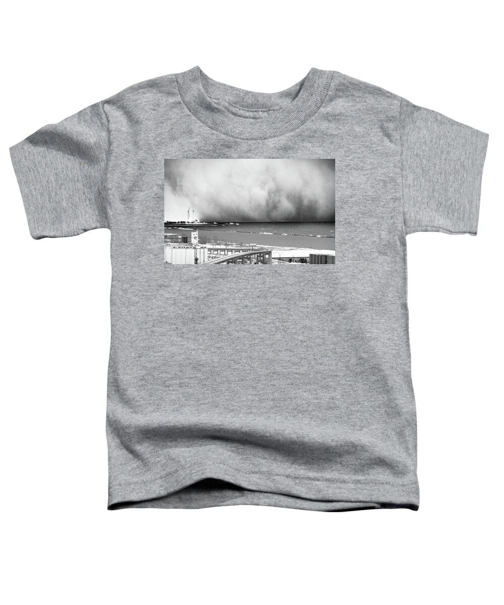 Lake Erie Toddler T-Shirt featuring the photograph Snowvember #7 by Dave Niedbala