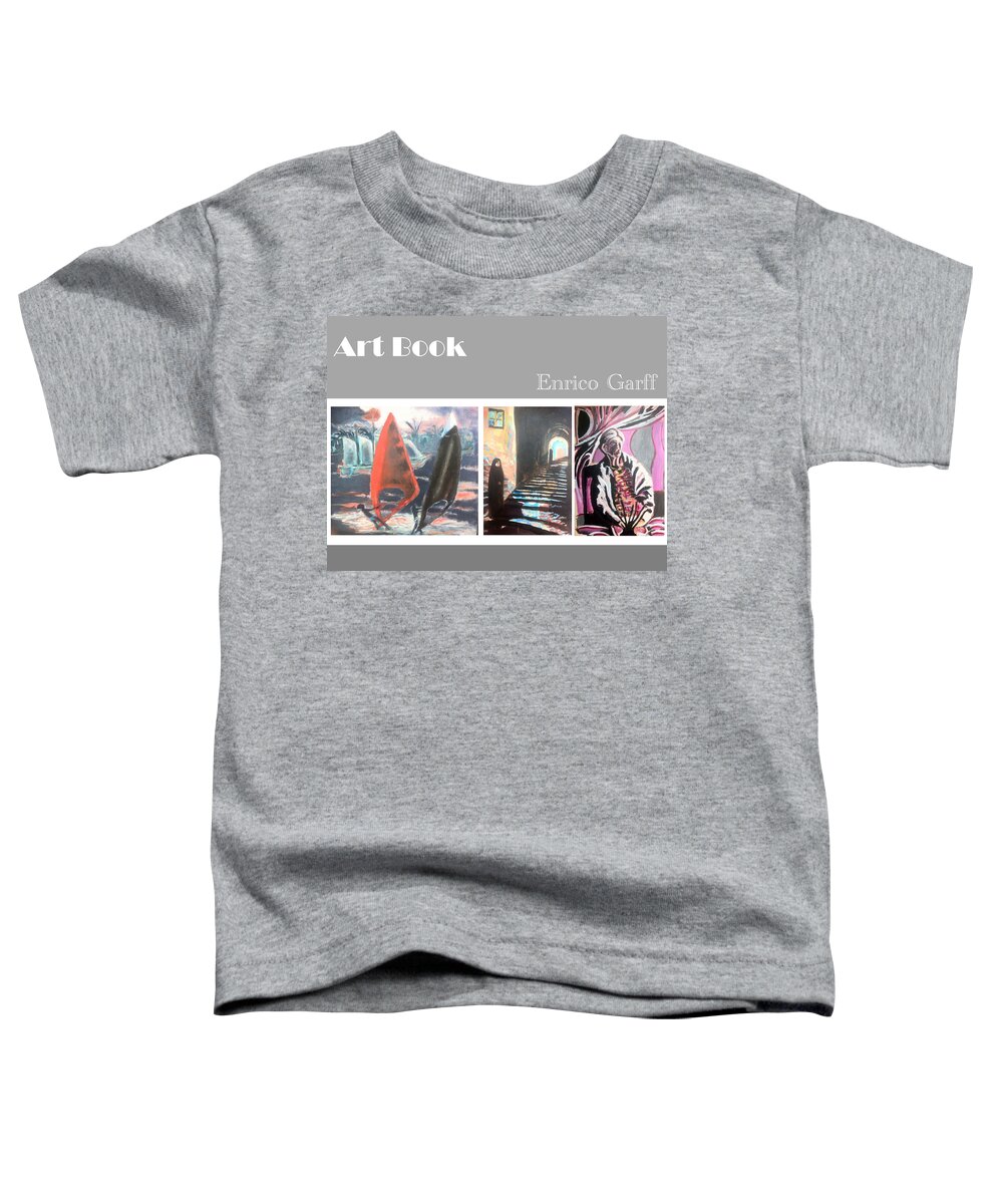 Windurfers Toddler T-Shirt featuring the painting Art Book by Enrico Garff