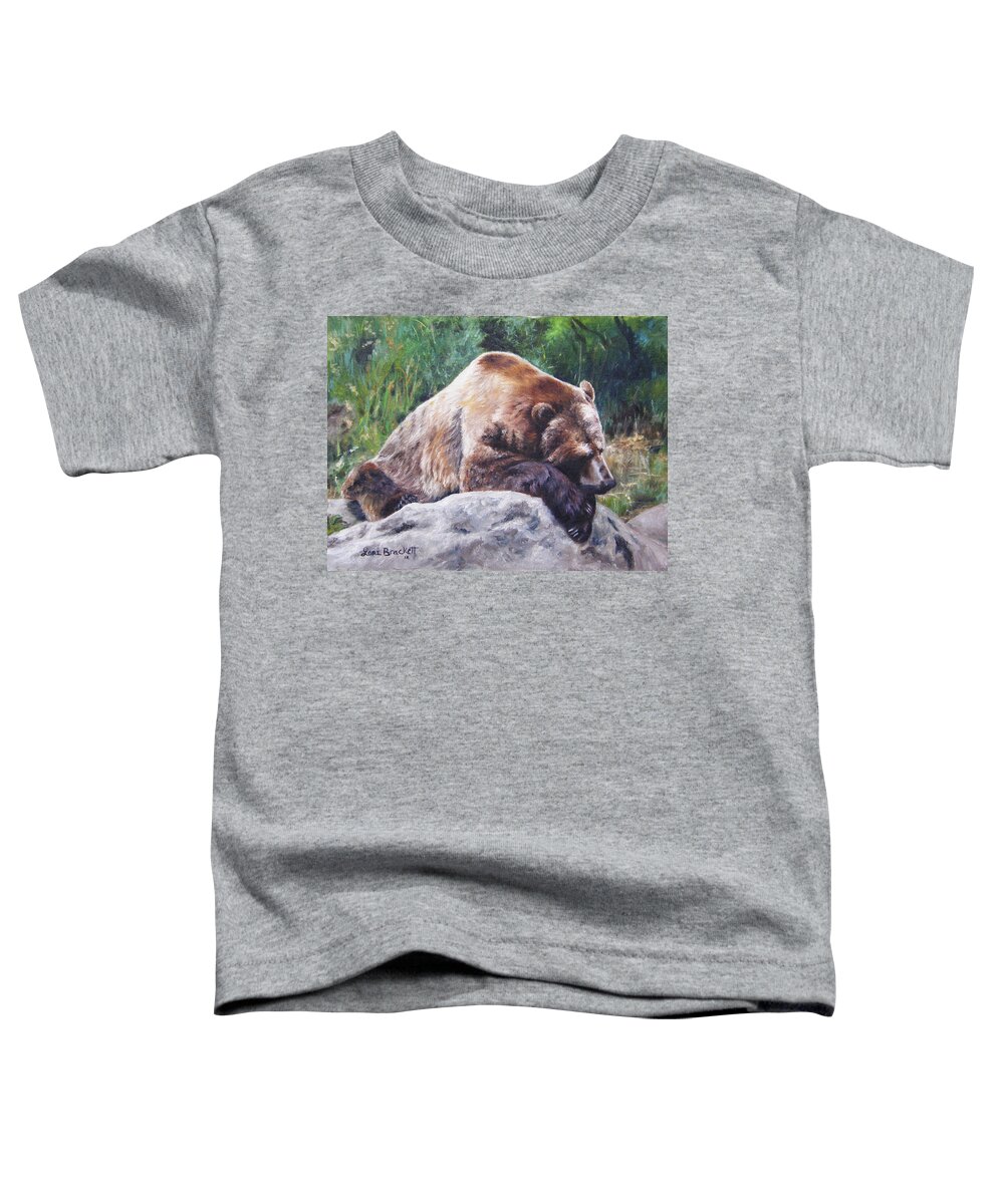 Bear Toddler T-Shirt featuring the painting A Bear of a Prayer by Lori Brackett