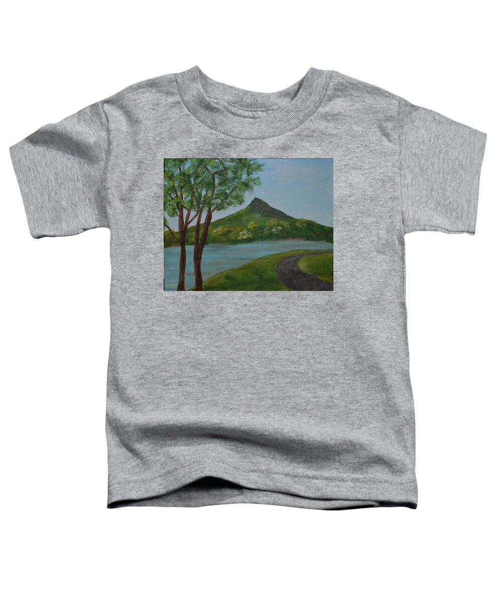 Landscape Toddler T-Shirt featuring the painting A Day at the Peaks by Nancy Sisco