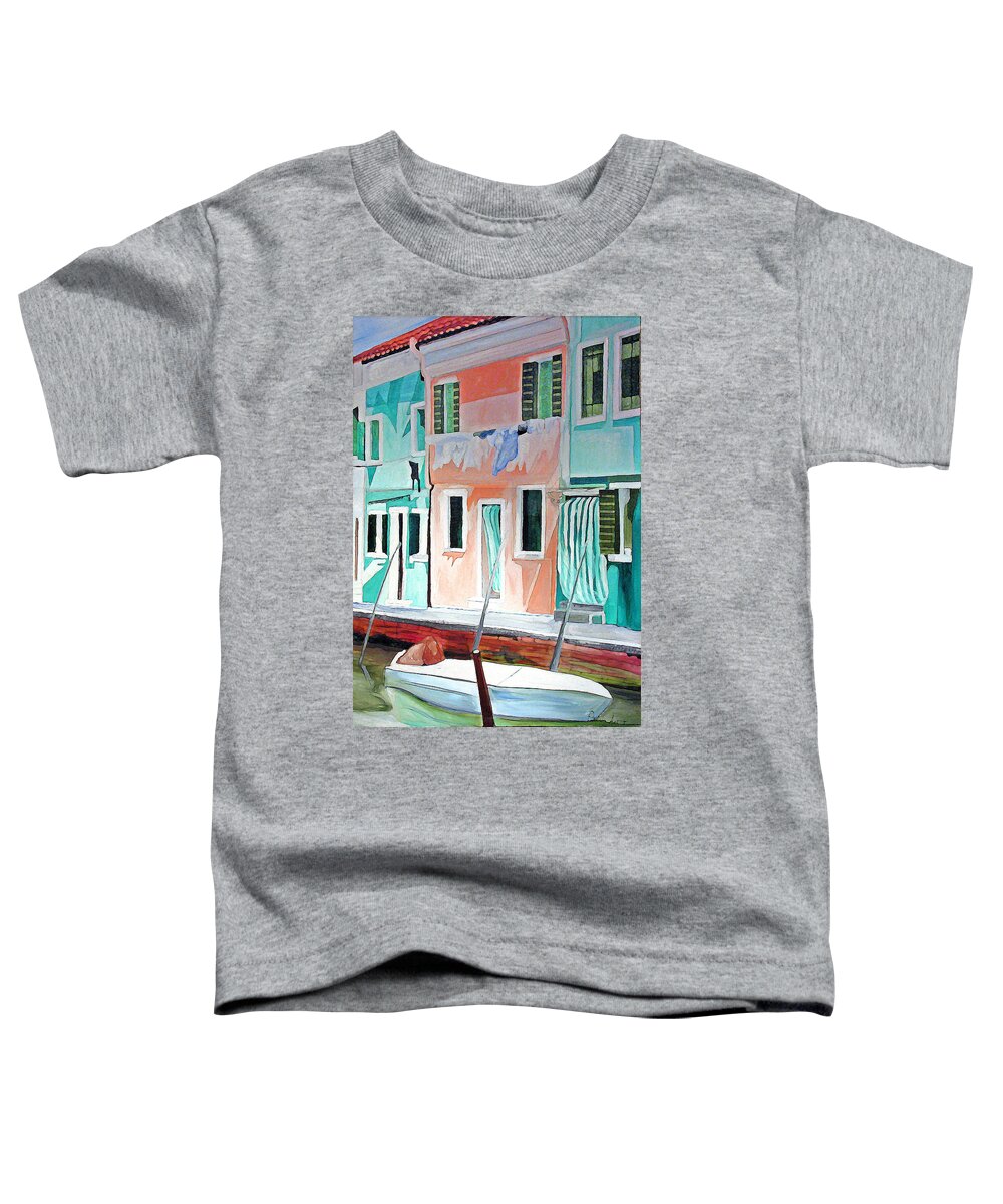 Italy Toddler T-Shirt featuring the painting A Day In Burrano by Patricia Arroyo