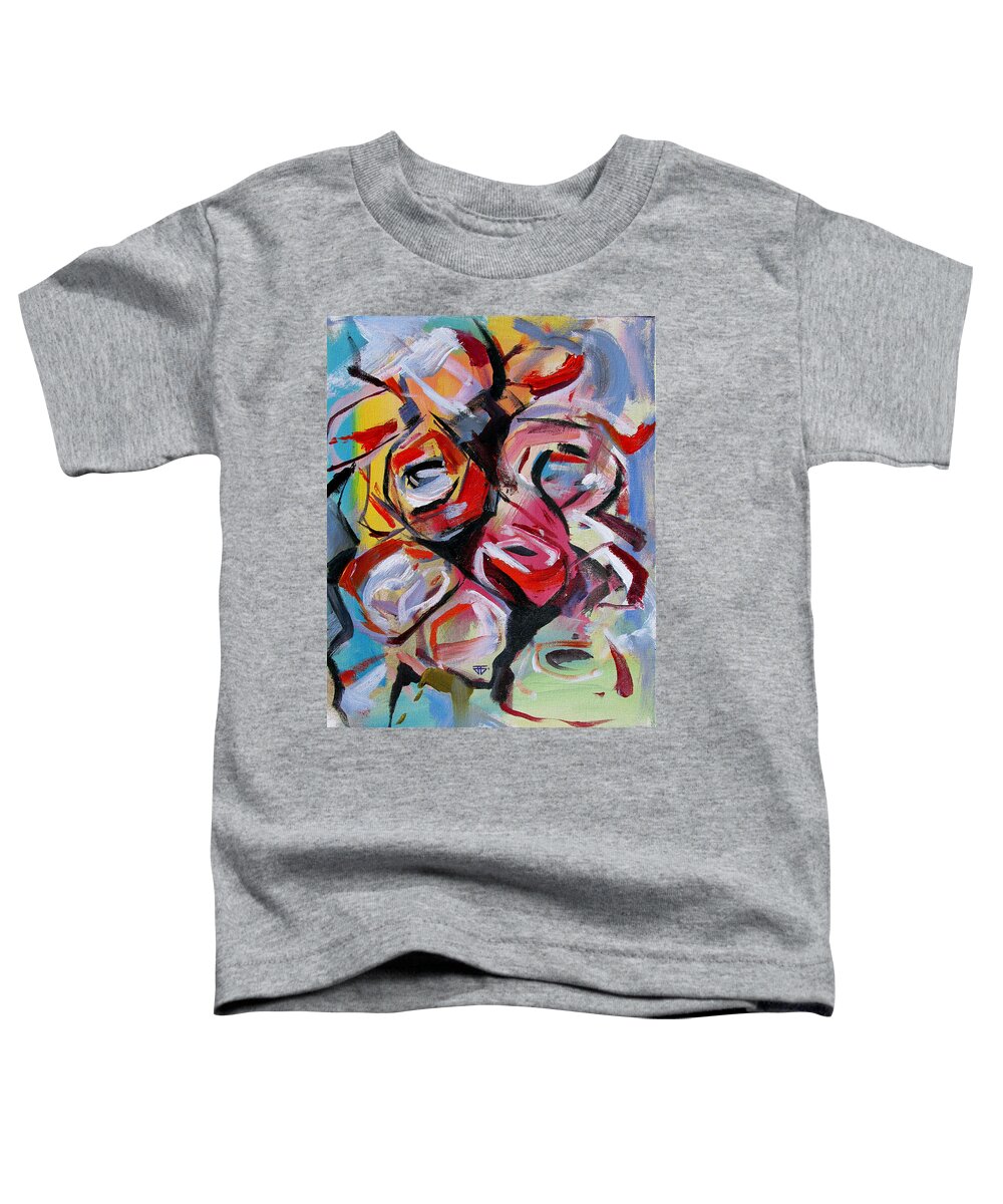 Florals Toddler T-Shirt featuring the painting A Dozen Roses by John Gholson