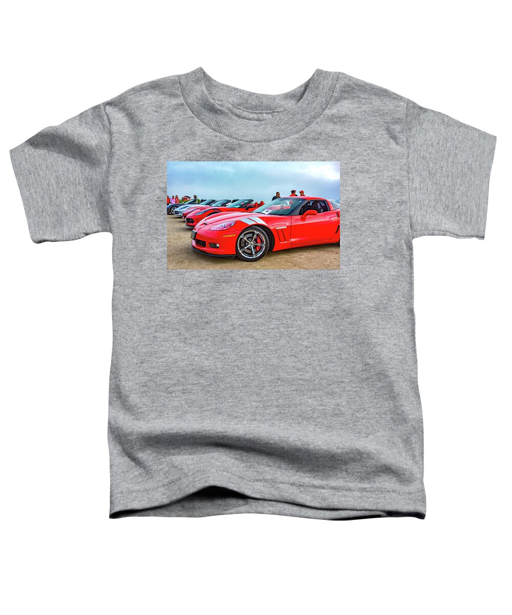 Auto Toddler T-Shirt featuring the photograph A Gaggle Of Vettes by Steve Harrington