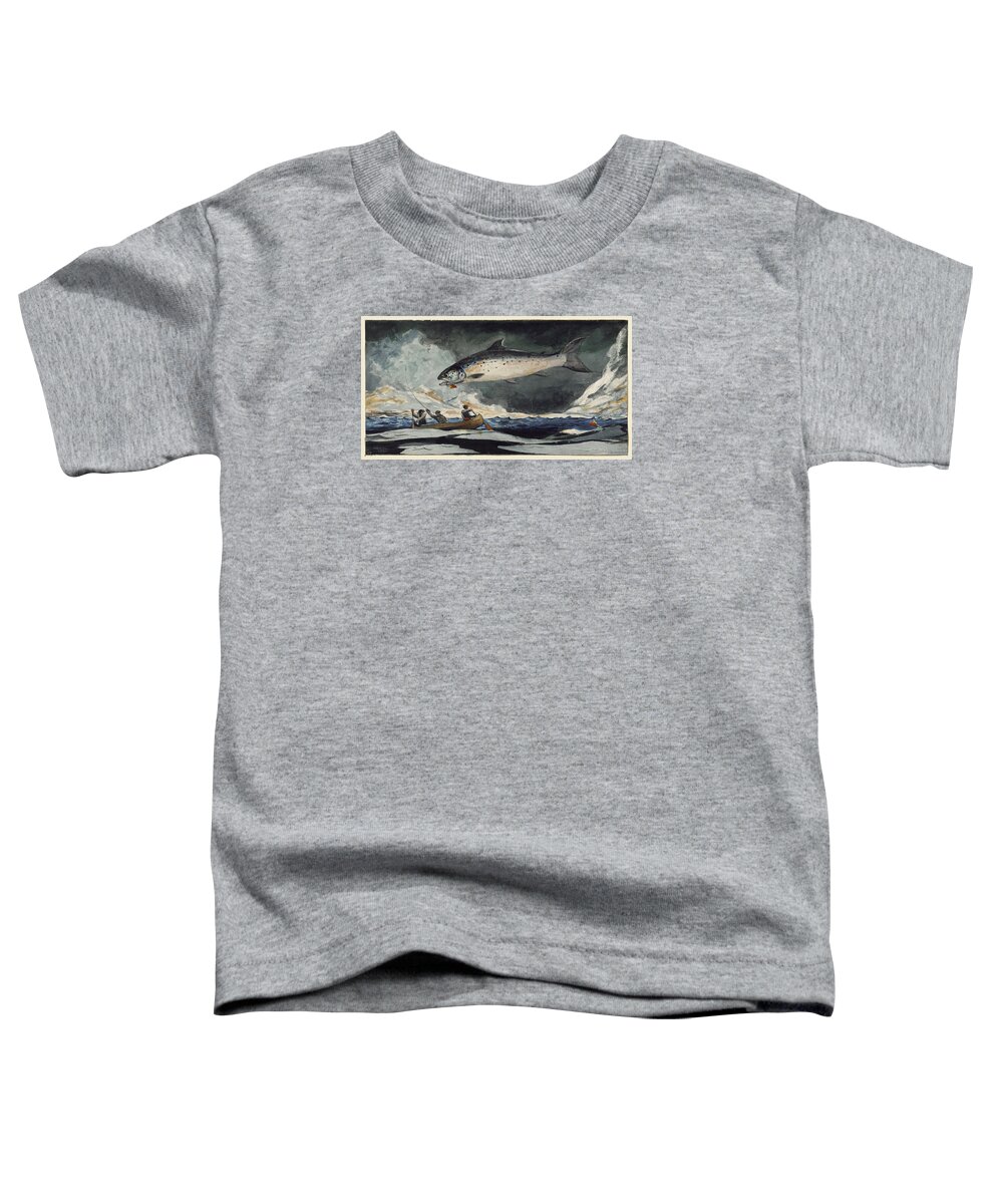 Winslow Homer Toddler T-Shirt featuring the painting A good pool. Saguenay River by Winslow Homer