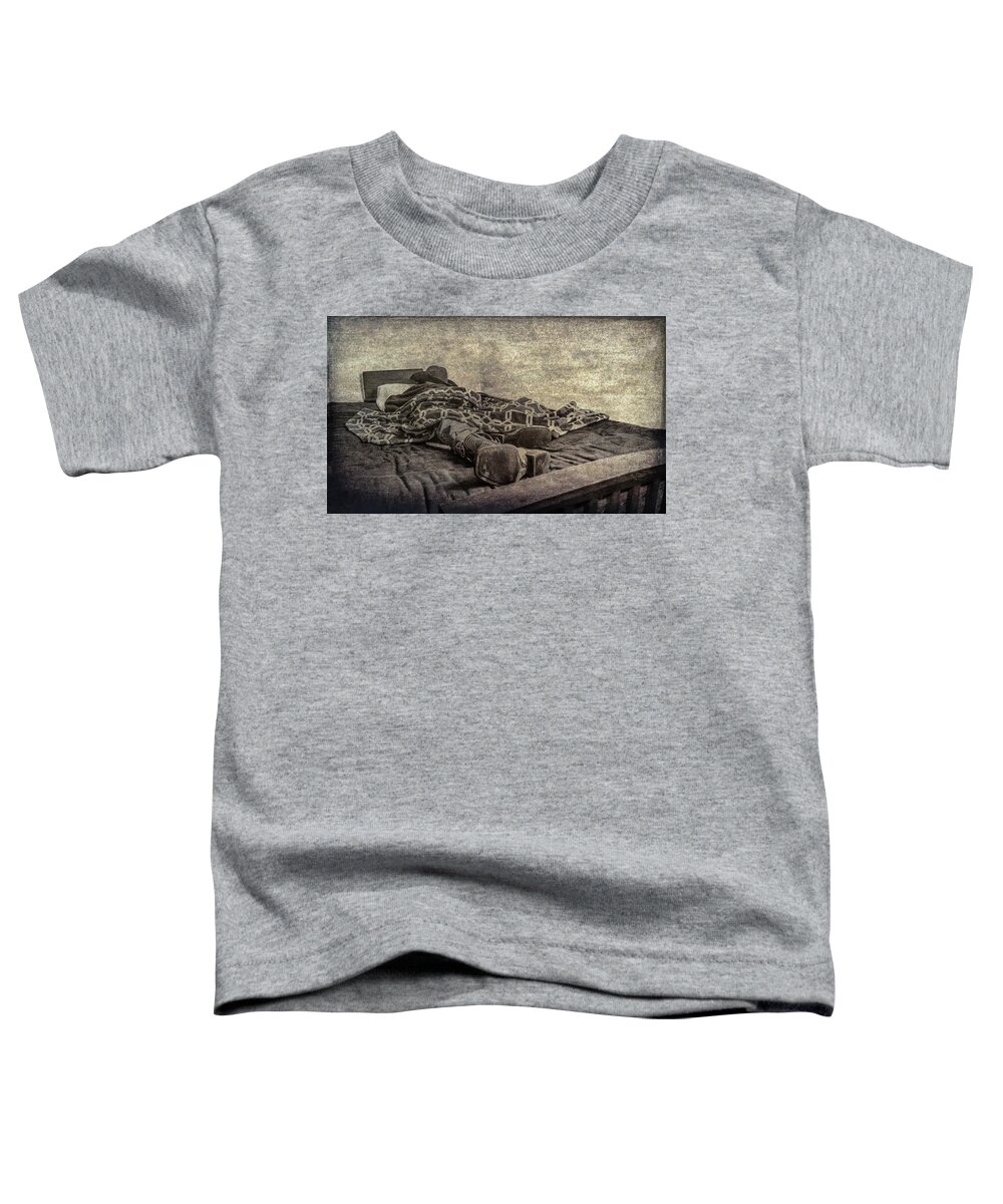 Cowboy Toddler T-Shirt featuring the photograph A Long Day On The Trail by Annette Hugen