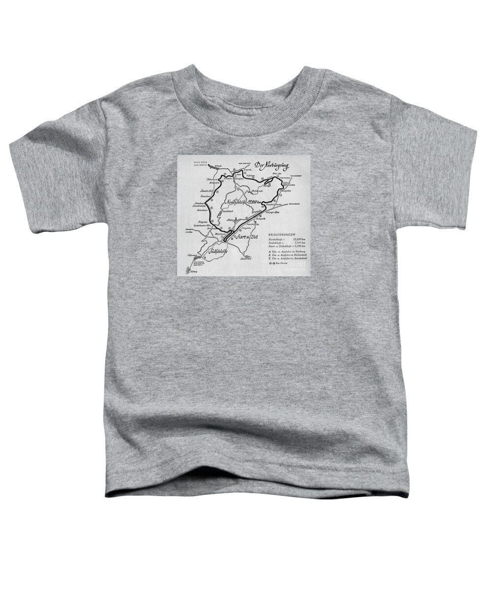 Nurburgirng Toddler T-Shirt featuring the drawing A map of the Nurburgring Circuit by German School