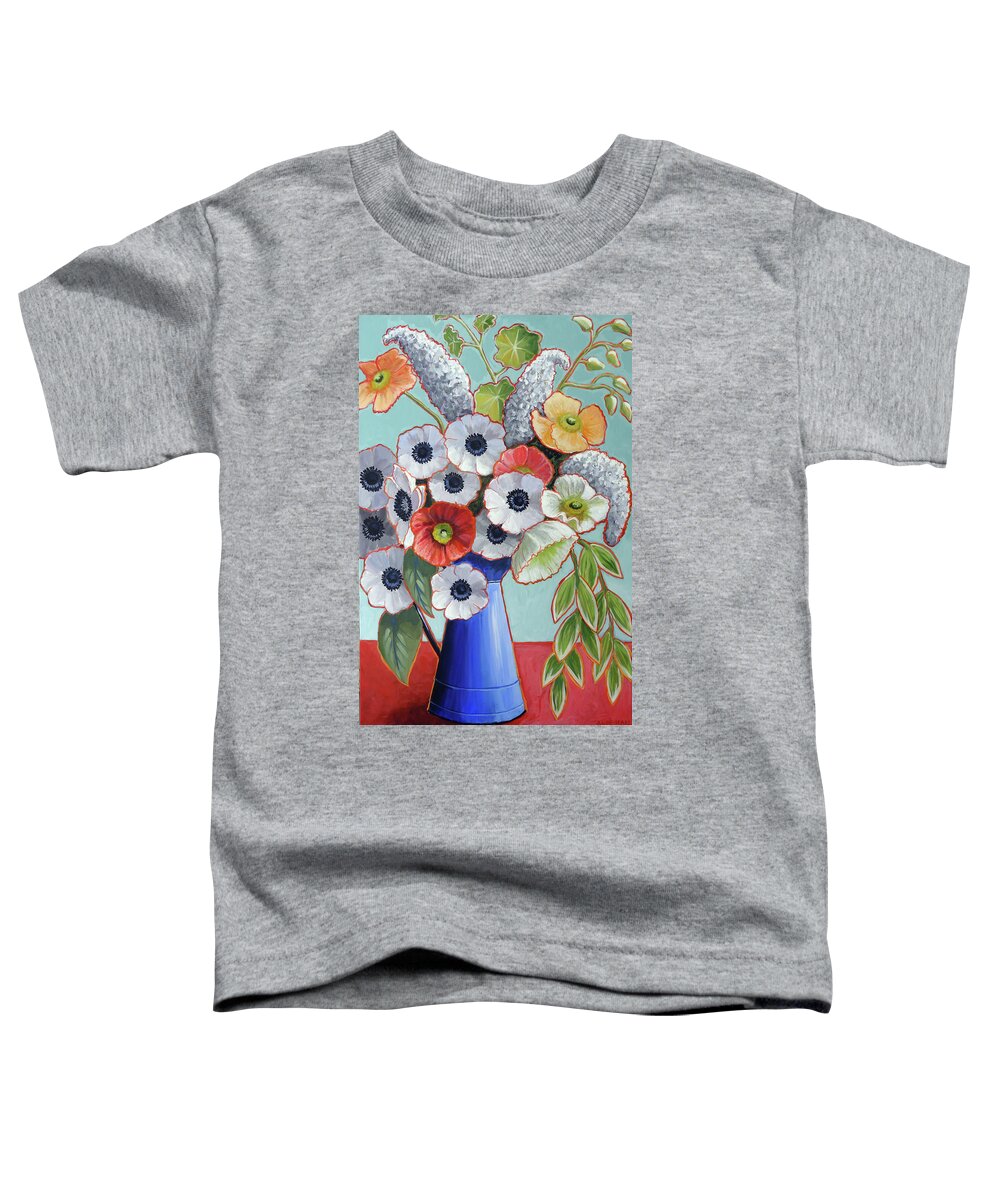 Contemporary Floral Toddler T-Shirt featuring the painting A Pitcher of Anemones by Ande Hall