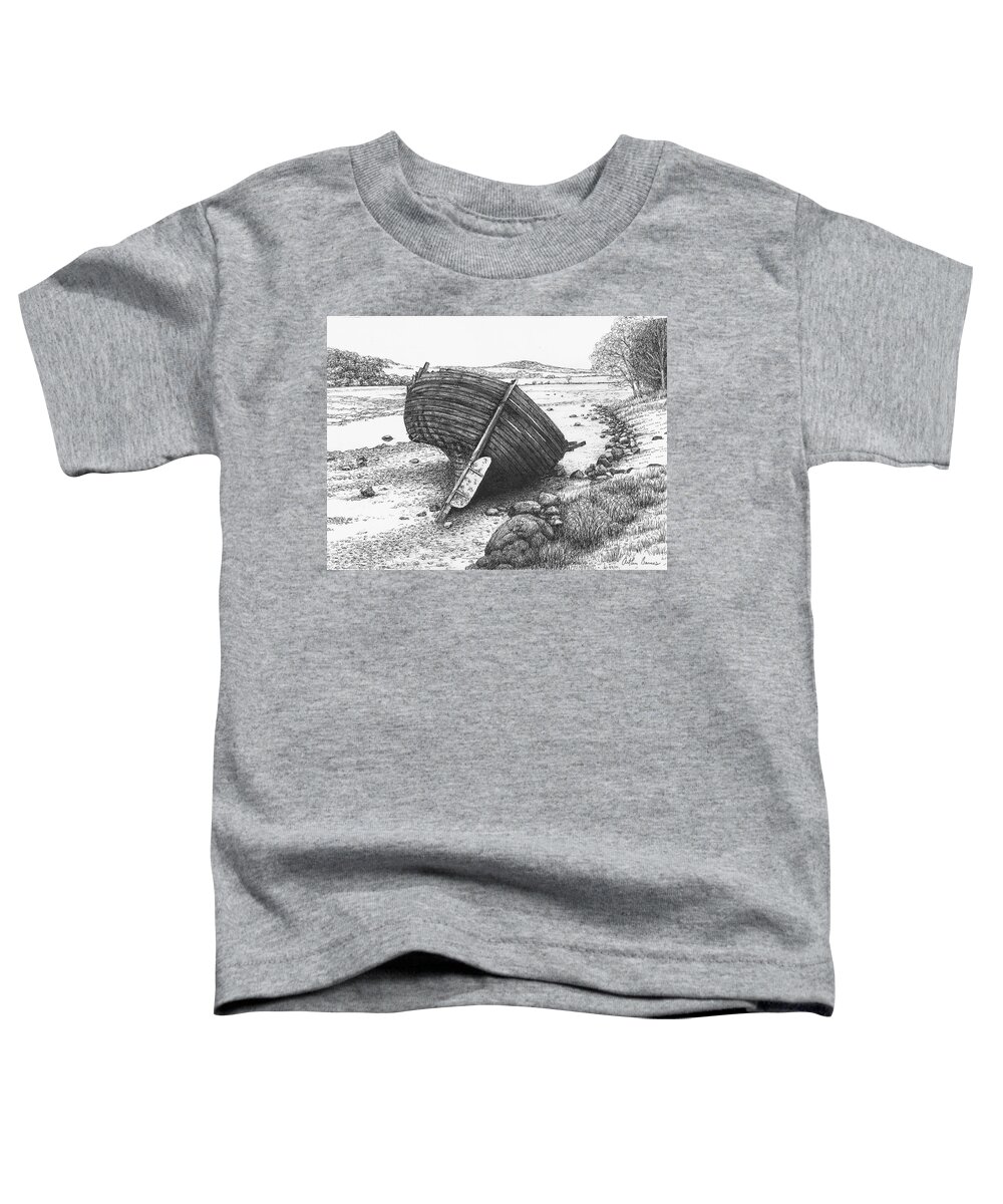 Shipwreck Toddler T-Shirt featuring the drawing A place I found by Arthur Barnes