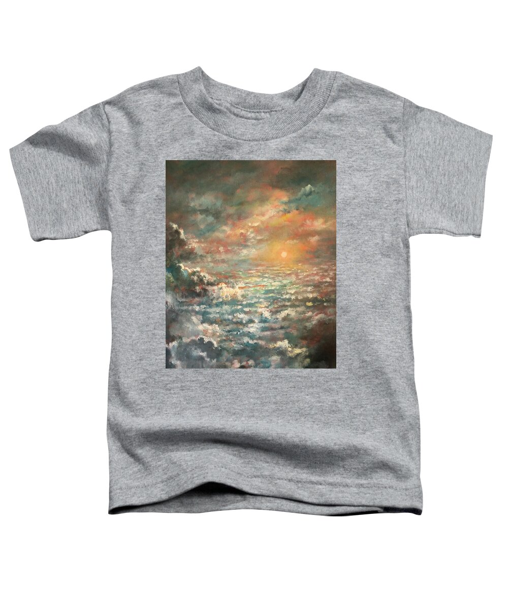 Sea Toddler T-Shirt featuring the painting A Sea of Clouds by Rand Burns