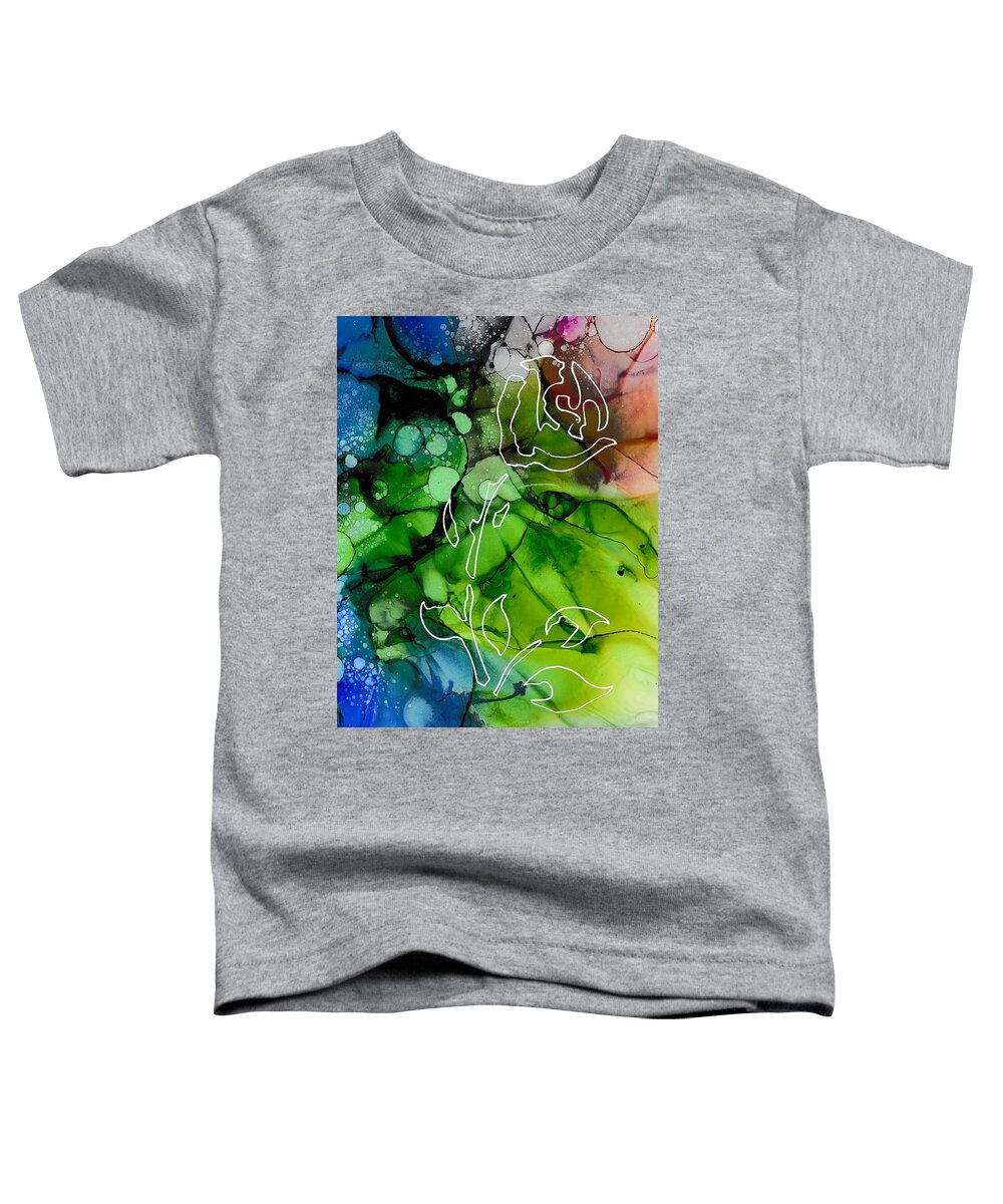 Abstract Toddler T-Shirt featuring the painting A Single Rose by Louise Adams