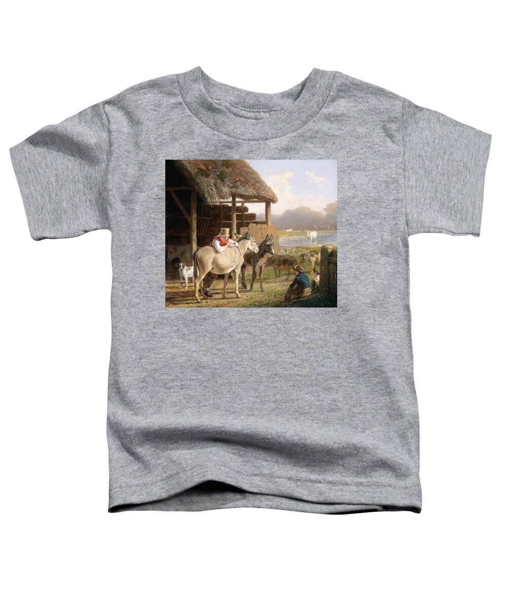 Jacques-laurent Agasse Toddler T-Shirt featuring the painting A Visit to the Farm by Jacques-Laurent Agasse