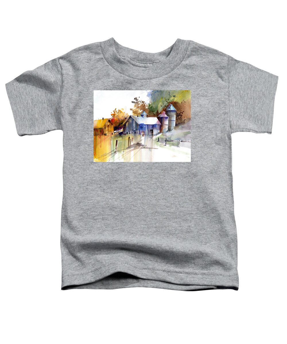 New England Scenes Toddler T-Shirt featuring the painting A Walk to the Barn by P Anthony Visco