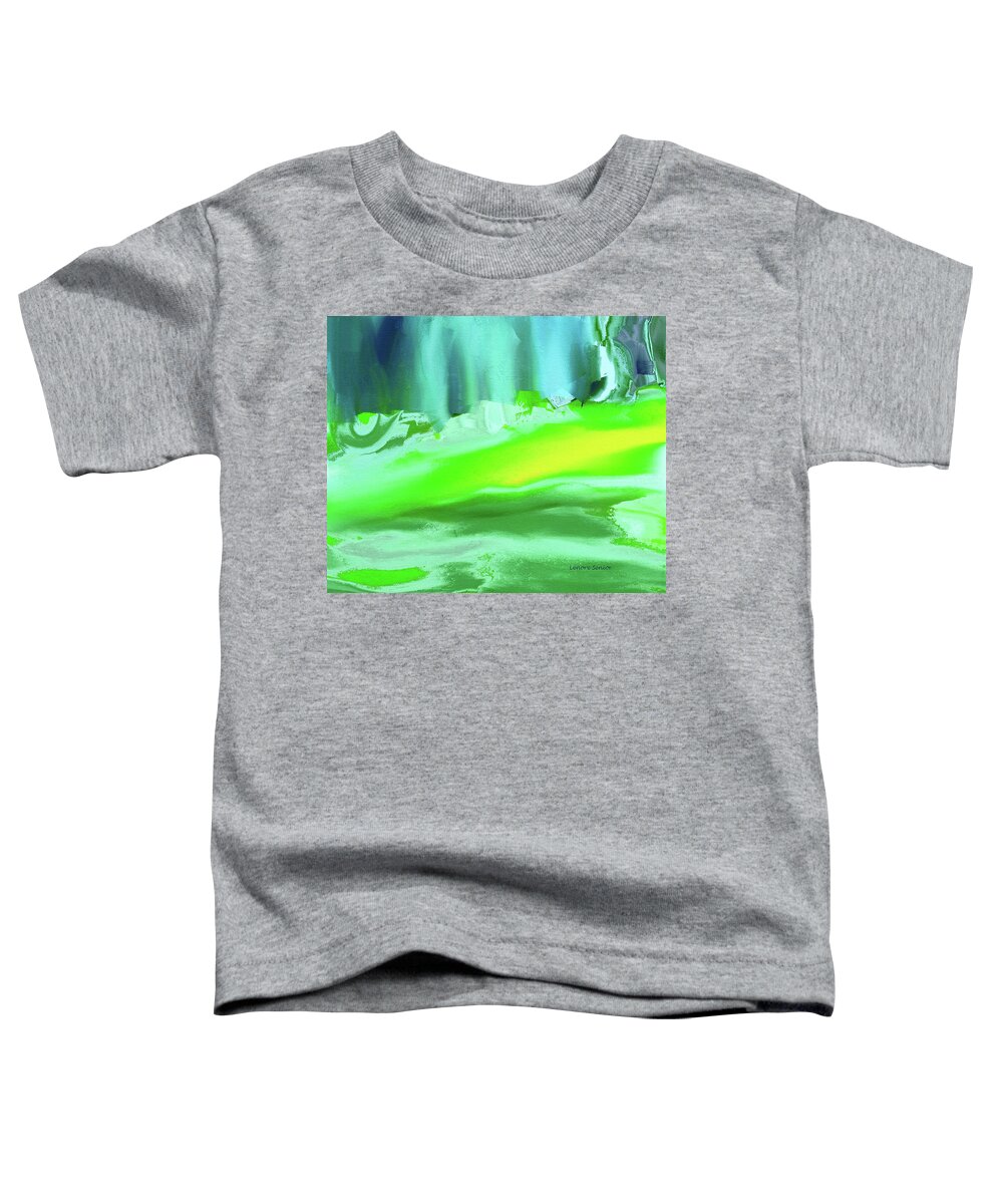 Abstract Toddler T-Shirt featuring the painting Abstract - Blue Woods by Lenore Senior