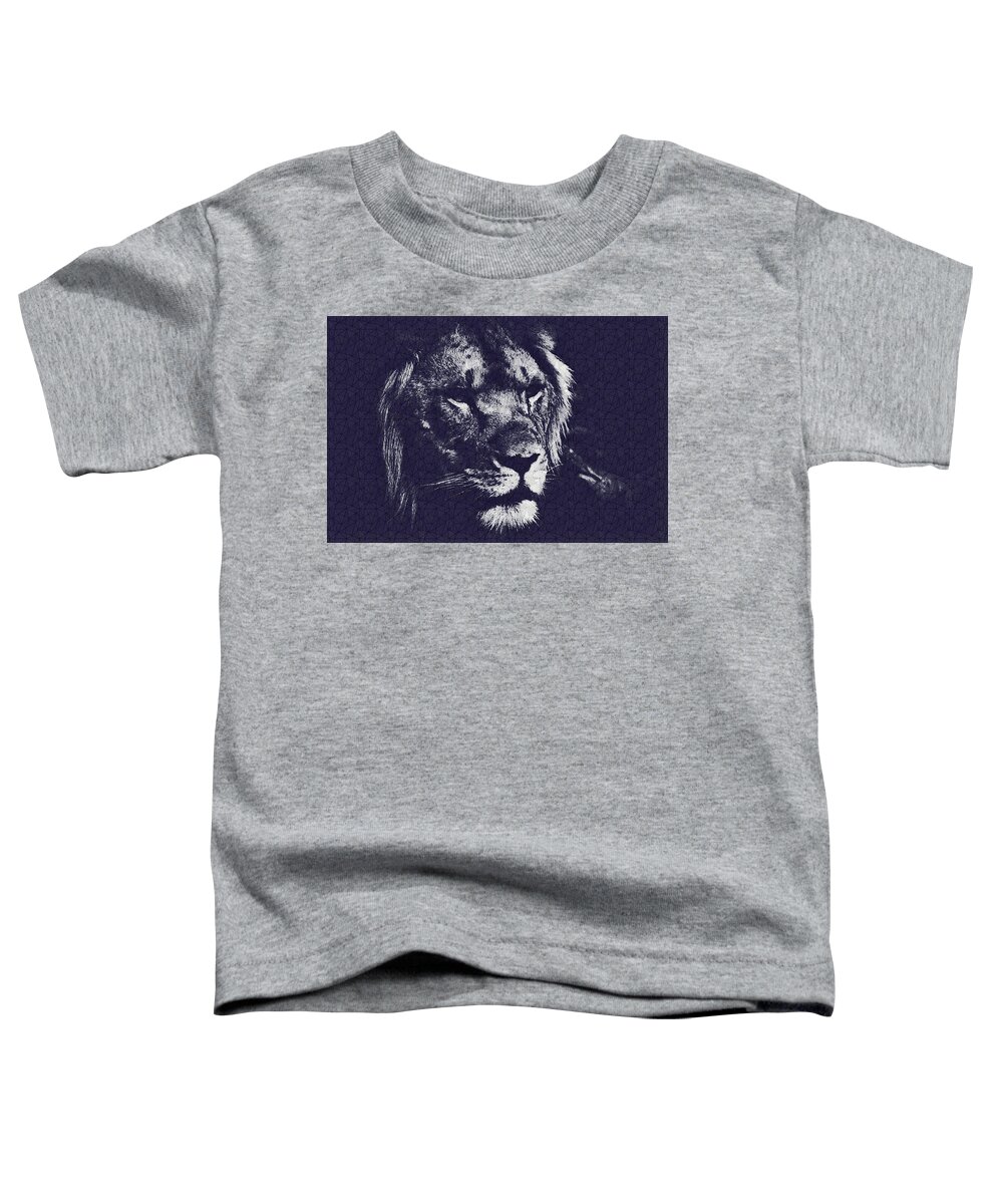 Lion Toddler T-Shirt featuring the painting Abstract Lion Head by Celestial Images