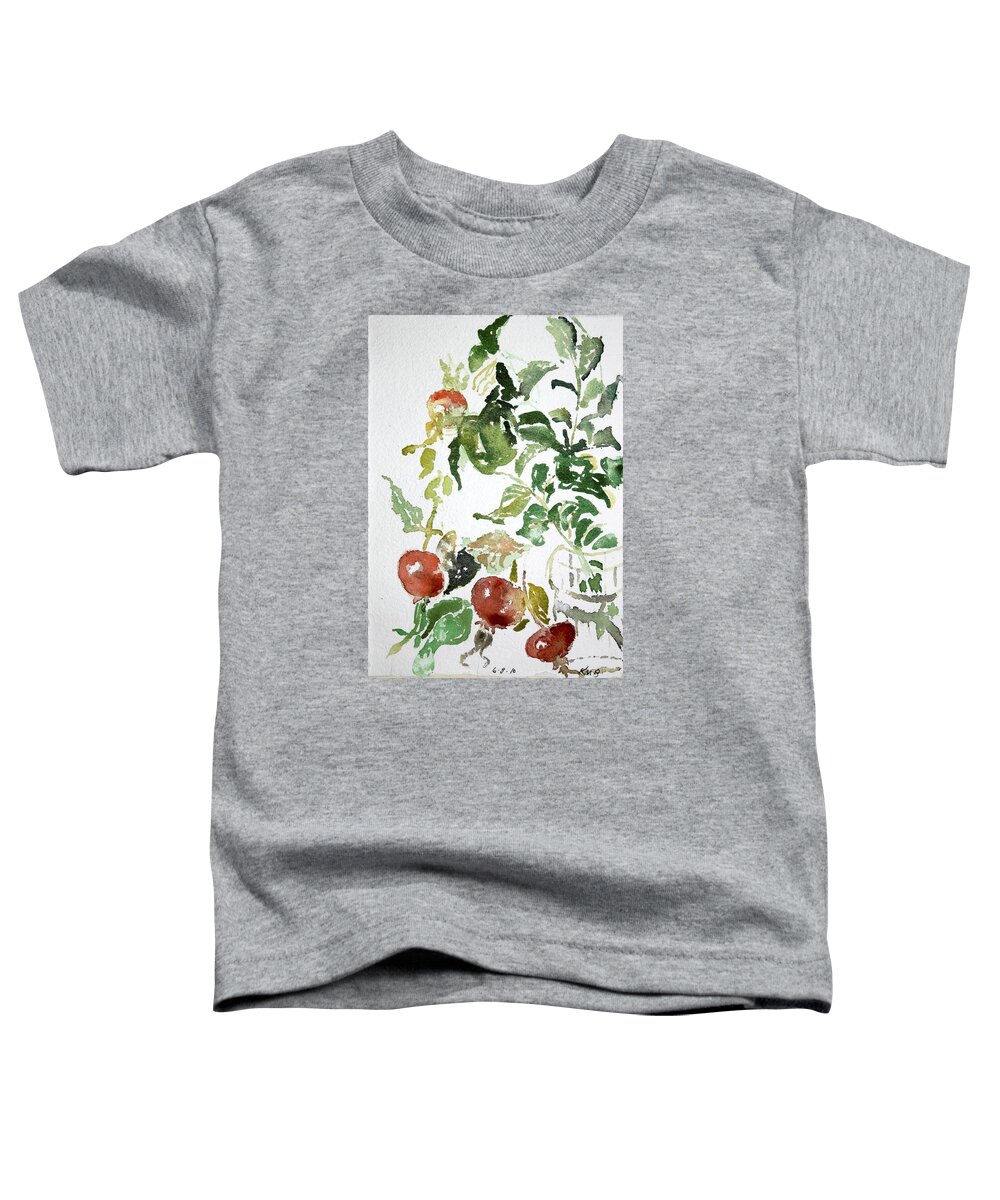  Toddler T-Shirt featuring the painting Abstract Vegetables by Kathleen Barnes