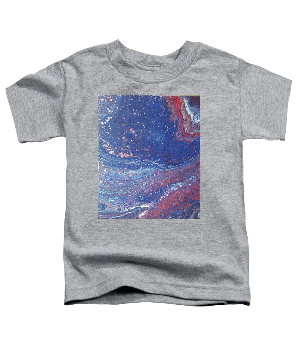 #abstractacrylics #abstractart #coolart #acrylicpainting #abstractacrylicpaintings @acrylicdirtypours #acrylicpoursdarkcolors#abstractartforsale #camvasartprints #originalartforsale #abstractartpaintings Toddler T-Shirt featuring the painting Acrylic Dirty Pour using blue red and white by Cynthia Silverman