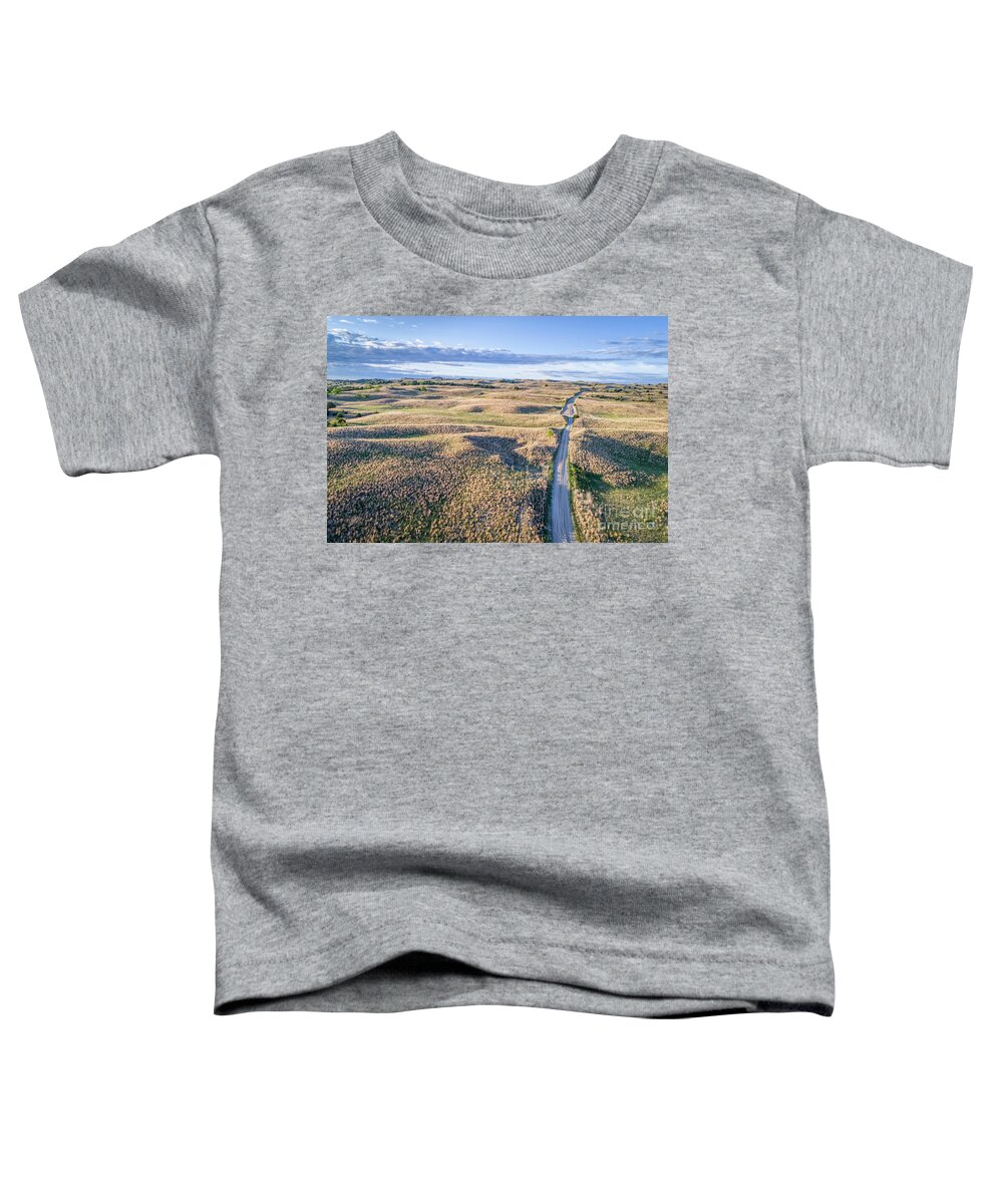 Nebraska Toddler T-Shirt featuring the photograph aerial view of Nebraska Sandhills by Marek Uliasz