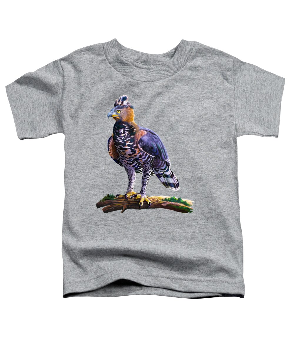 Kenya Toddler T-Shirt featuring the painting African Crowned Eagle by Anthony Mwangi