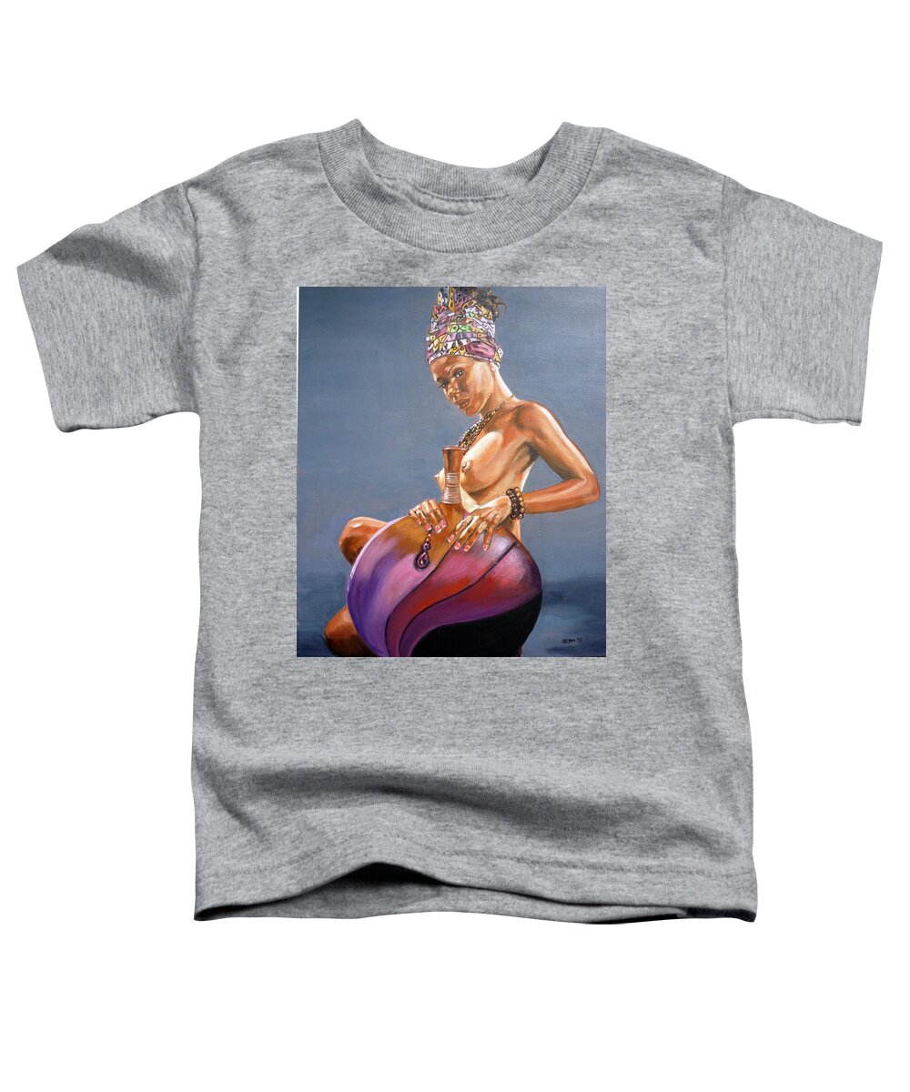 Nude Toddler T-Shirt featuring the painting African Queen by Bryan Bustard