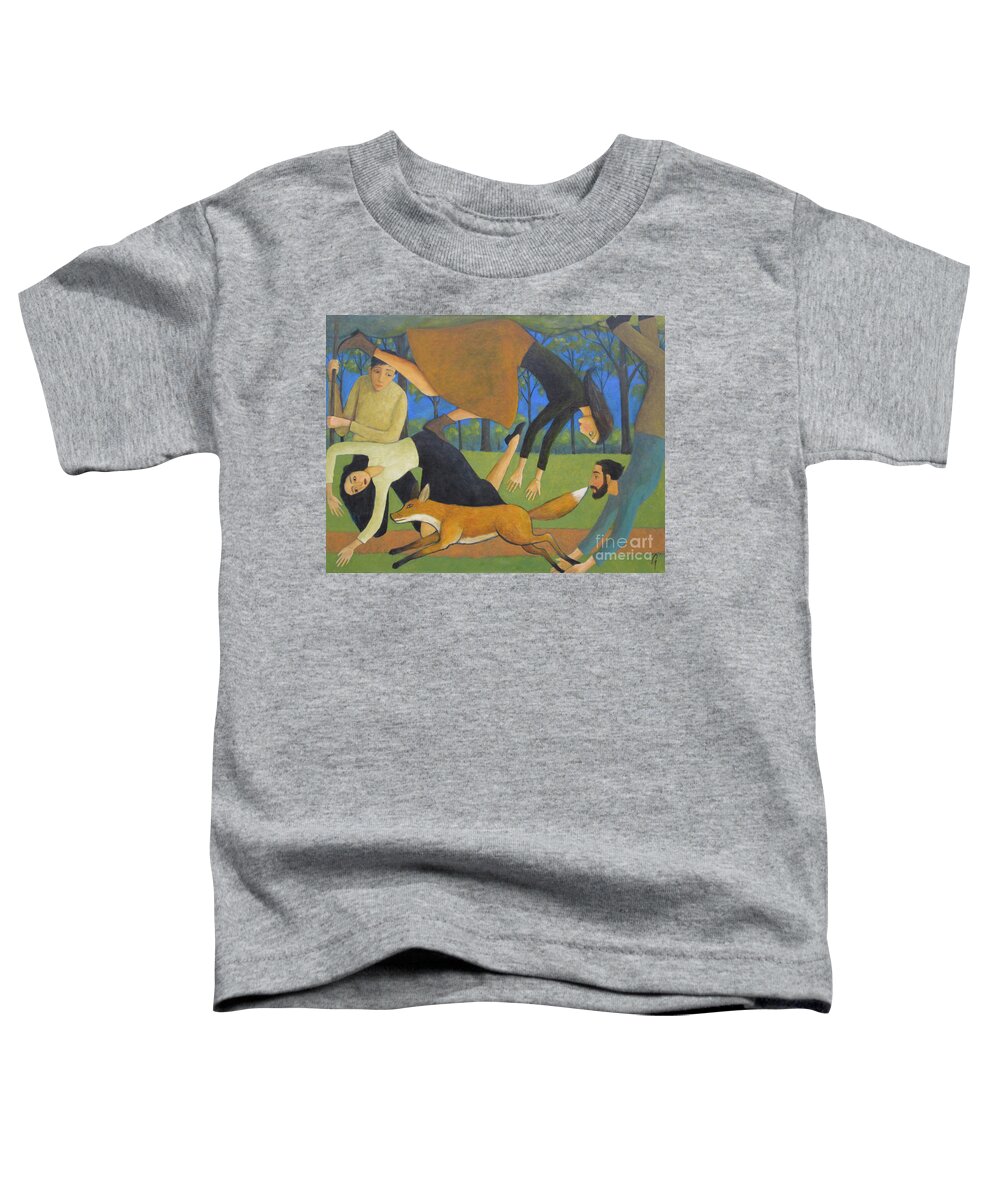 Fox Toddler T-Shirt featuring the painting After The Fox by Glenn Quist