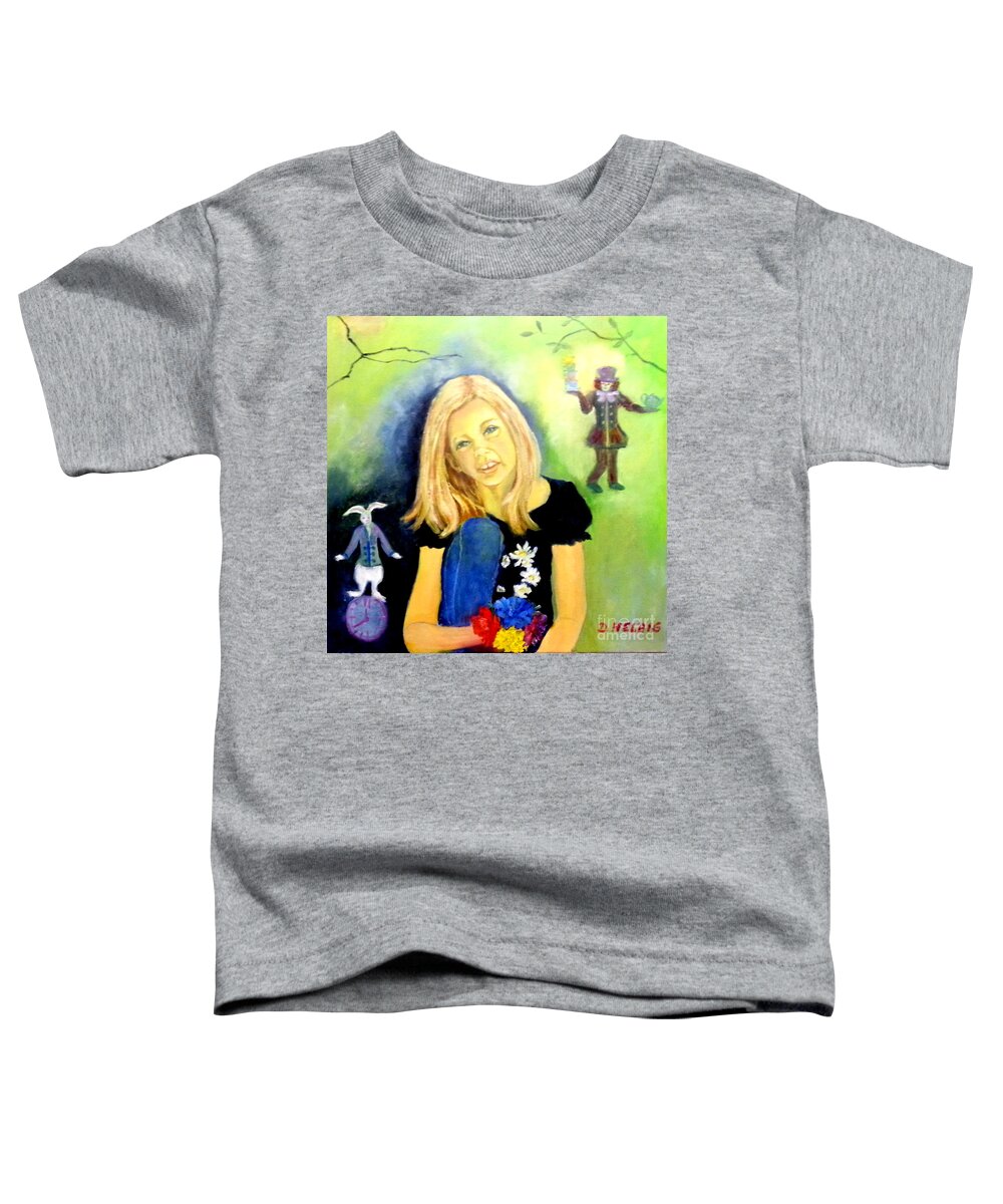Fairy-tale Toddler T-Shirt featuring the painting Alice in Garden by Dagmar Helbig