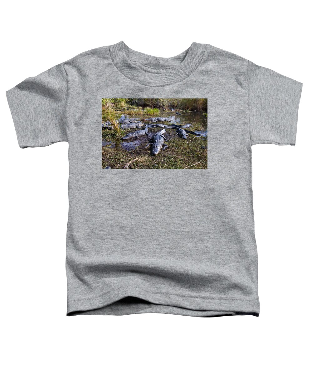 Nature Toddler T-Shirt featuring the photograph Alligators 280 by Michael Fryd