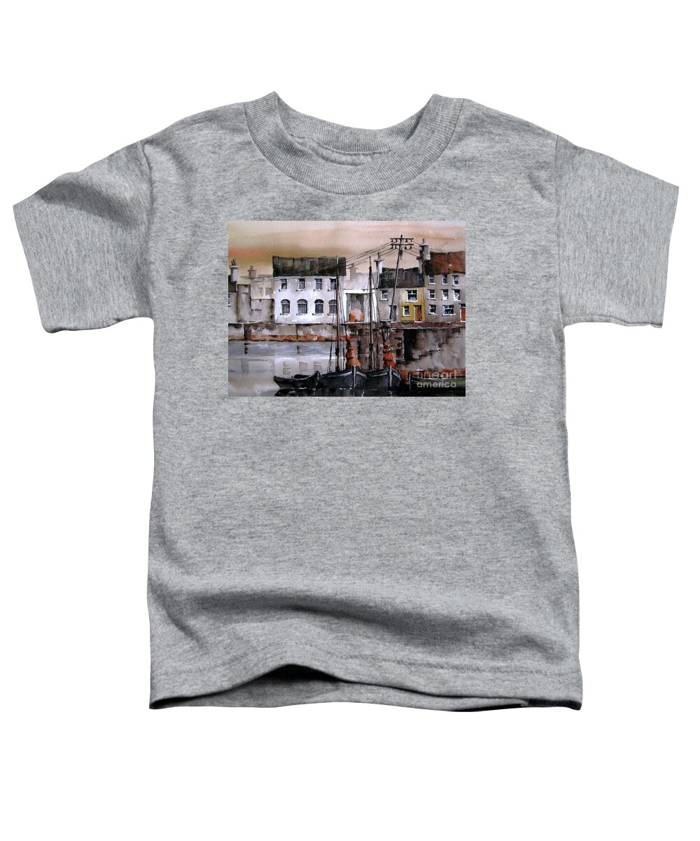 Wild Atlantic Way Galway Toddler T-Shirt featuring the painting Along the Cladagh Galway by Val Byrne