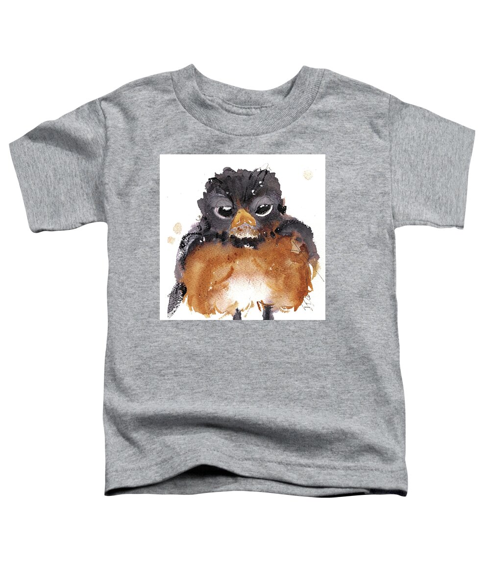 American Robin Toddler T-Shirt featuring the painting American Robin by Dawn Derman