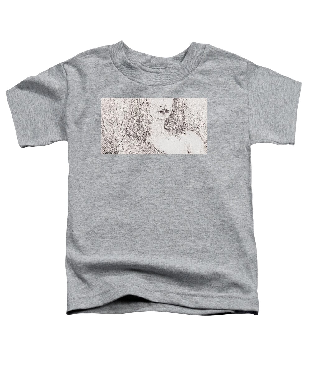 Angie Toddler T-Shirt featuring the drawing Angie by Lessandra Grimley