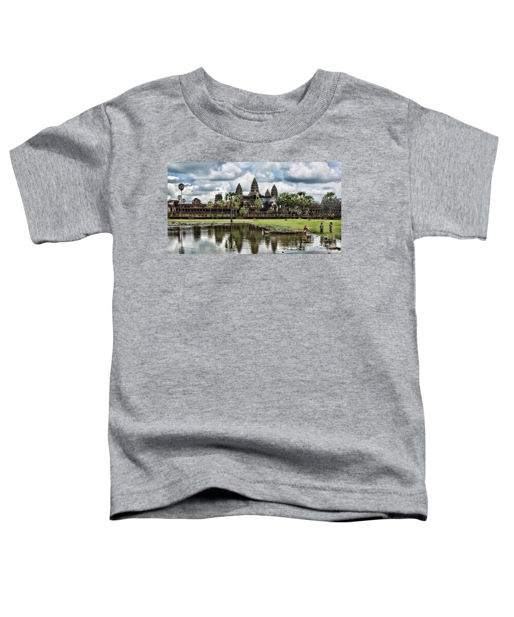 Angkor Wat Toddler T-Shirt featuring the photograph Angkor Wat Pano View by Chuck Kuhn