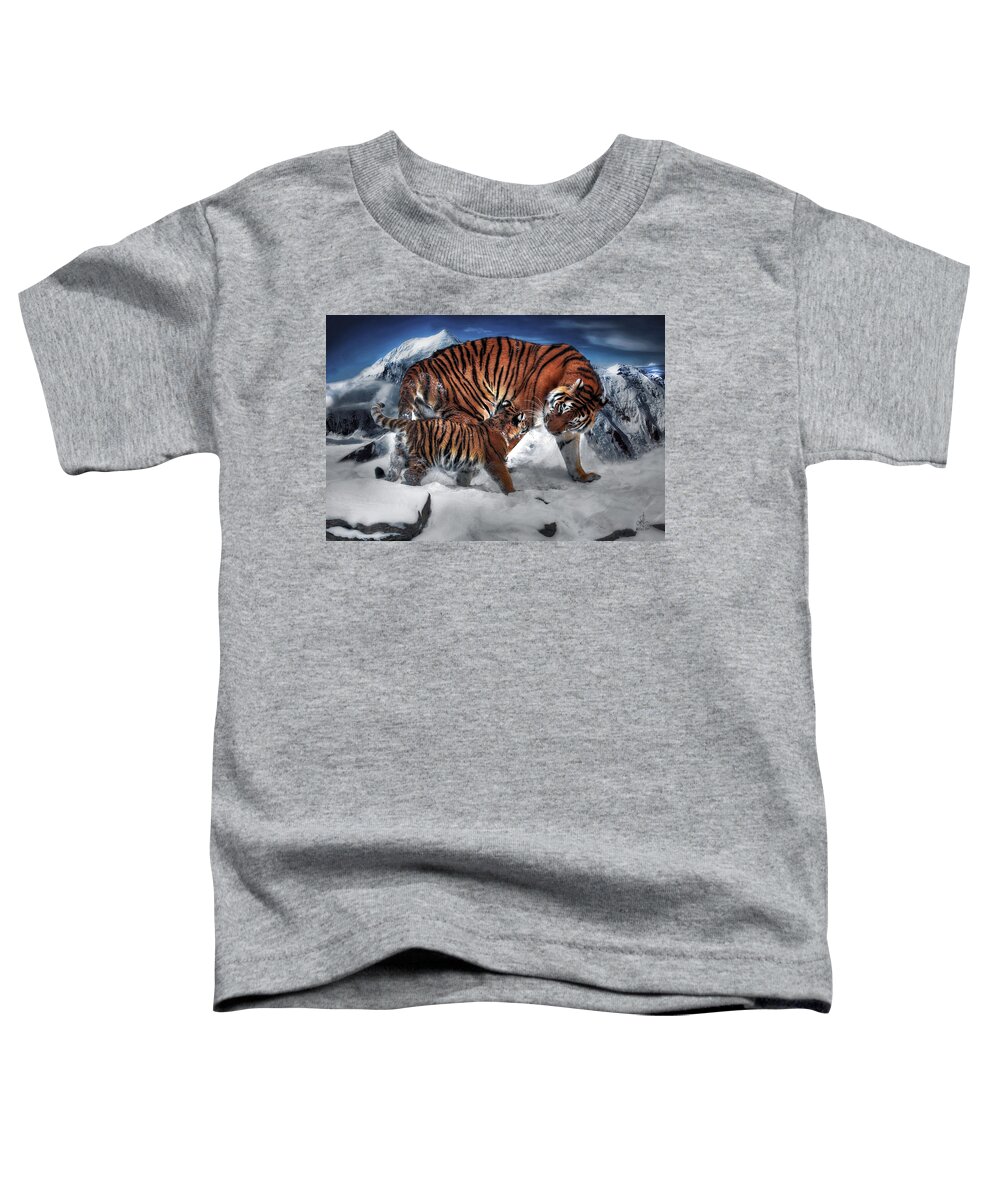 Siberian Tiger Toddler T-Shirt featuring the digital art Are We There Yet by Pennie McCracken