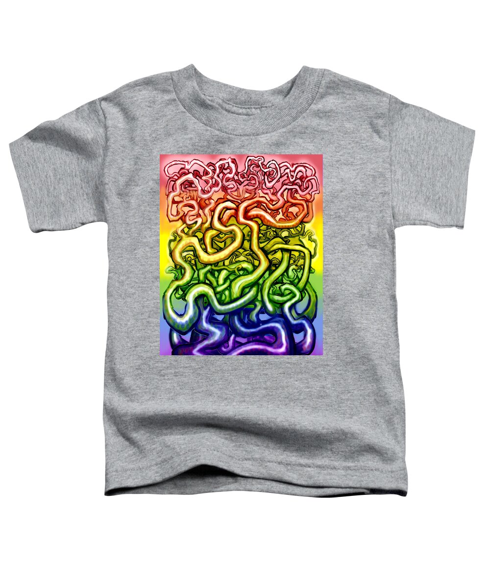 Vine Toddler T-Shirt featuring the digital art Twisted Vines We Call Life LGBTQ by Kevin Middleton