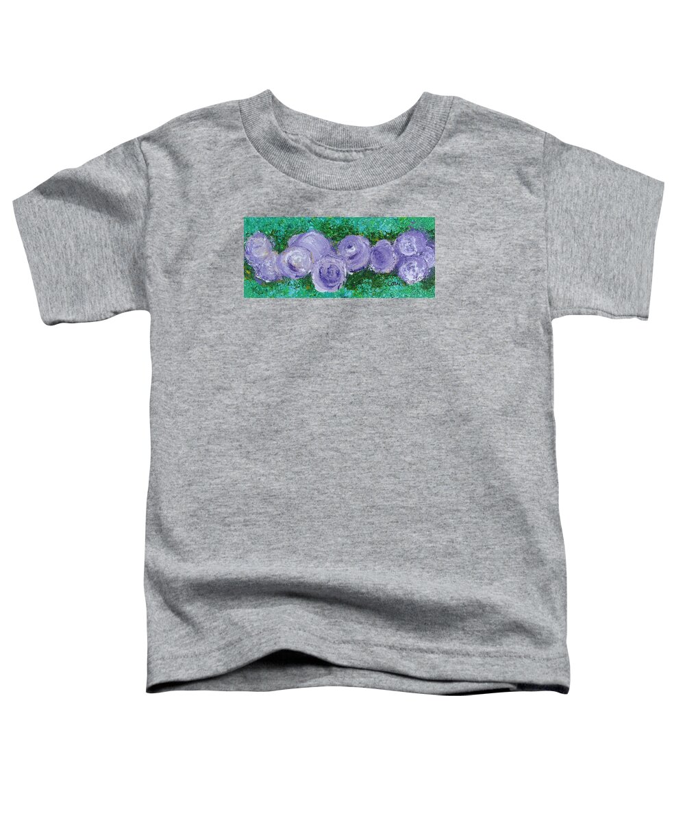 Rose Toddler T-Shirt featuring the painting Purple Flowers by Corinne Carroll
