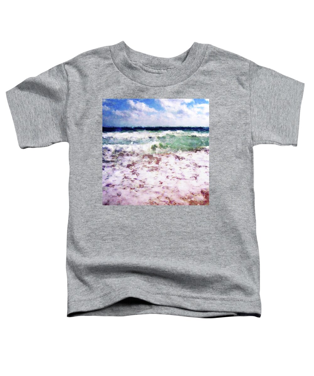Photography Toddler T-Shirt featuring the digital art Atlantic Ocean Waves by Phil Perkins