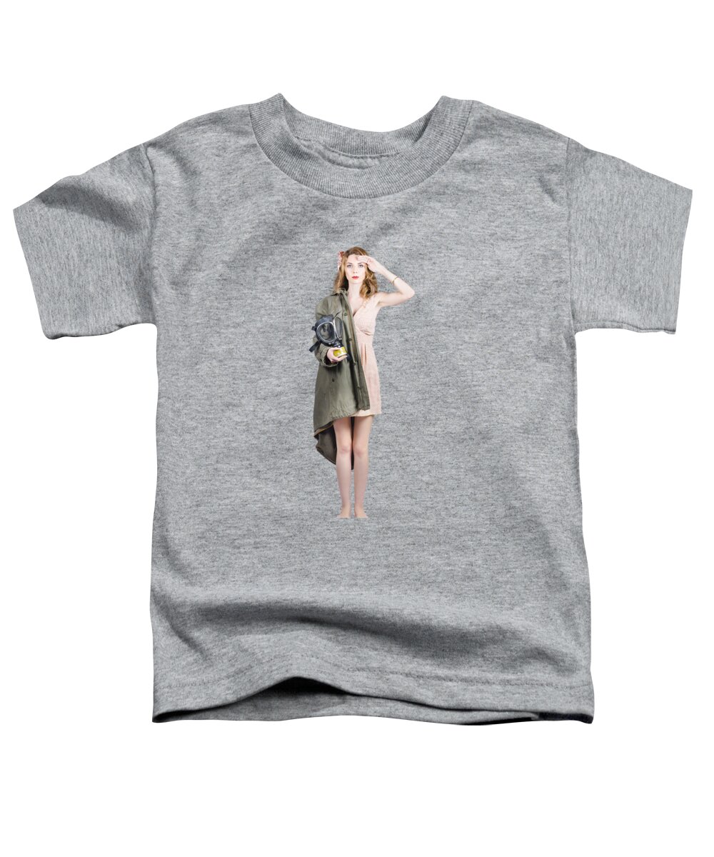 Pin Up Toddler T-Shirt featuring the photograph Attractive young Australian army pinup woman by Jorgo Photography