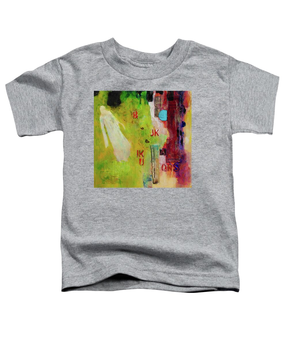 Abstract Toddler T-Shirt featuring the painting Aunties visit by Carole Johnson