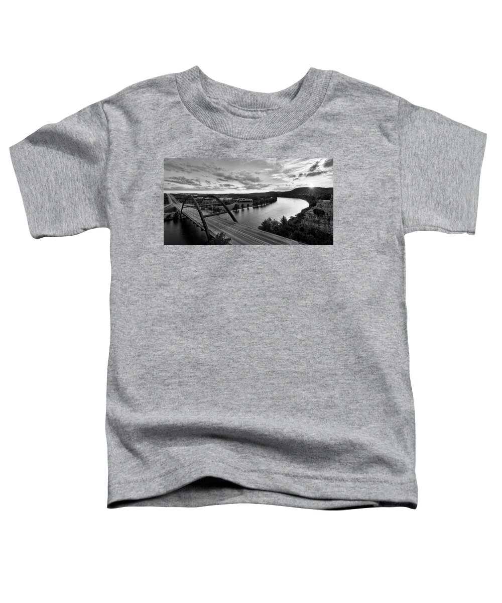 360 Bridge Toddler T-Shirt featuring the photograph Austin 360 Pennybacker Bridge Sunset by Todd Aaron