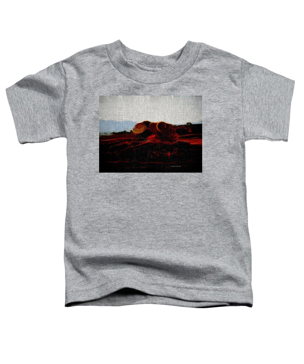 Abstract Toddler T-Shirt featuring the mixed media Autumn Fire by Lenore Senior