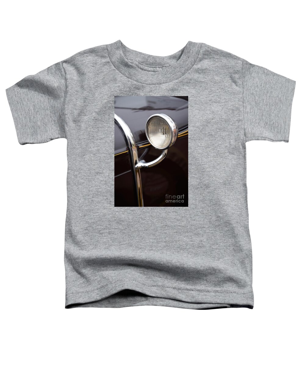 Car Auto Automobile Classic Collectable Light Headlight Headlamp Toddler T-Shirt featuring the photograph Auxiliary Light 4954 by Ken DePue