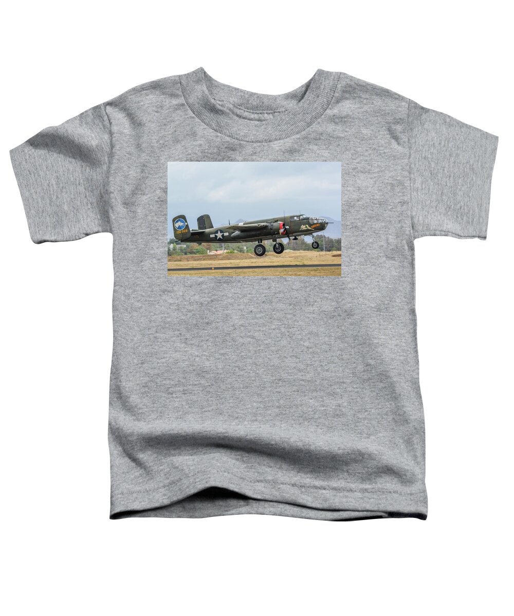 April 2016 Toddler T-Shirt featuring the photograph B-25 Mitchell Tondelayo by Tommy Anderson