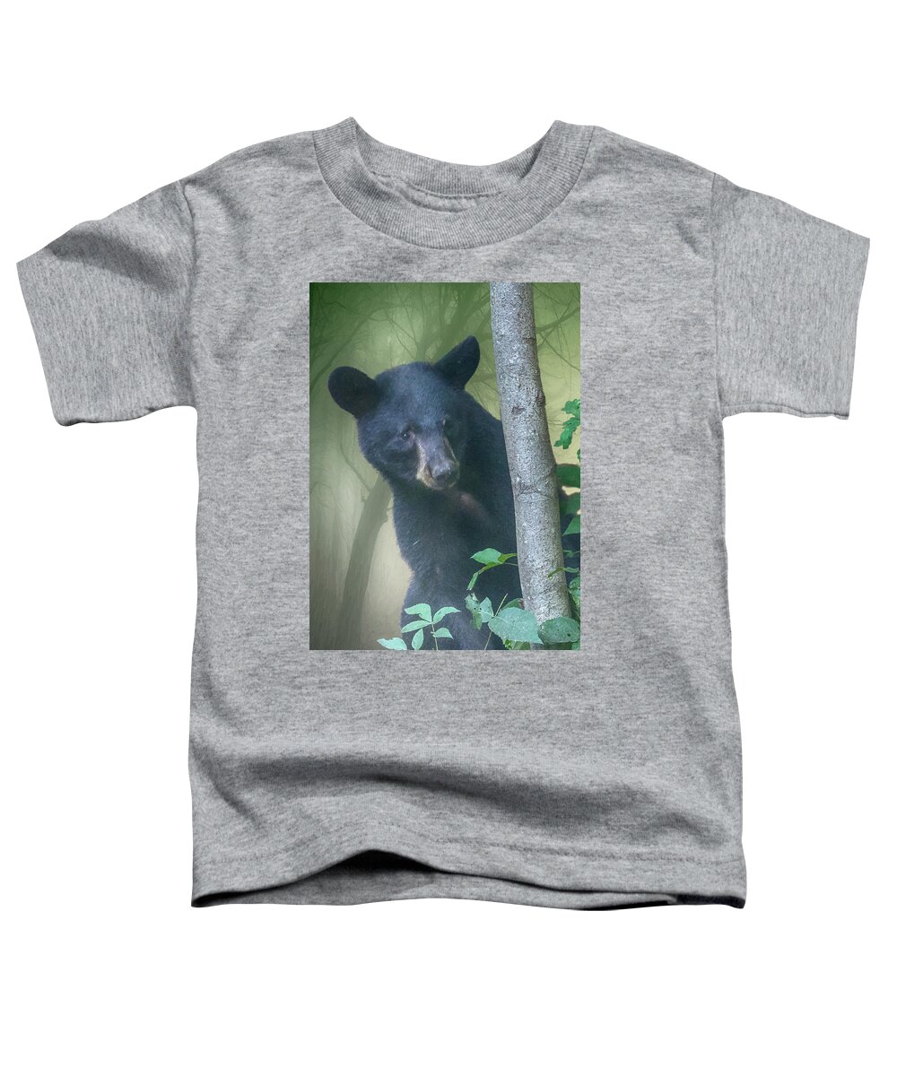 Bear Toddler T-Shirt featuring the photograph Baby Bear Takes a Peek by John Haldane