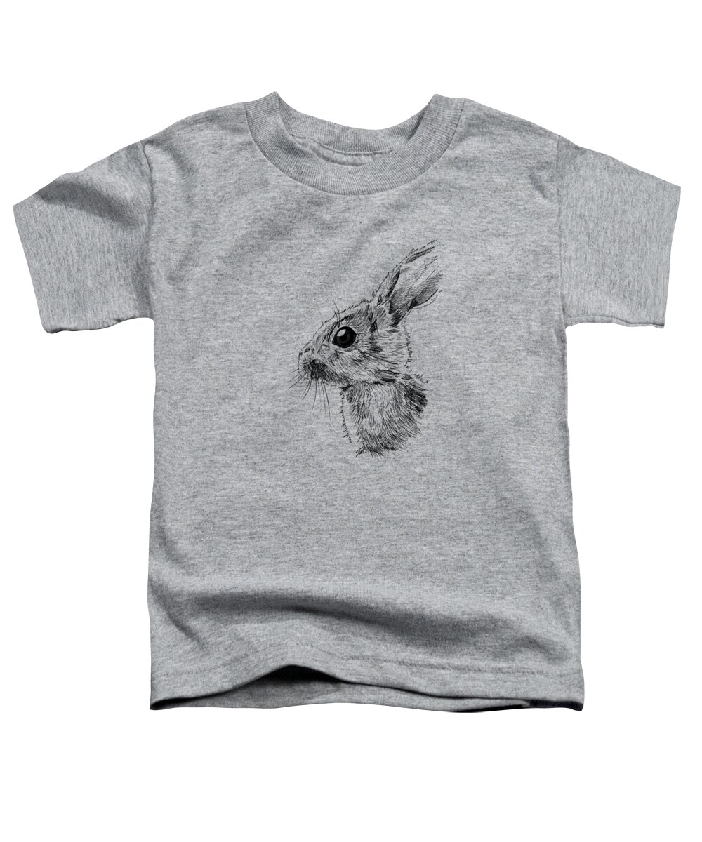 Pets Toddler T-Shirt featuring the painting Baby Hare by Masha Batkova