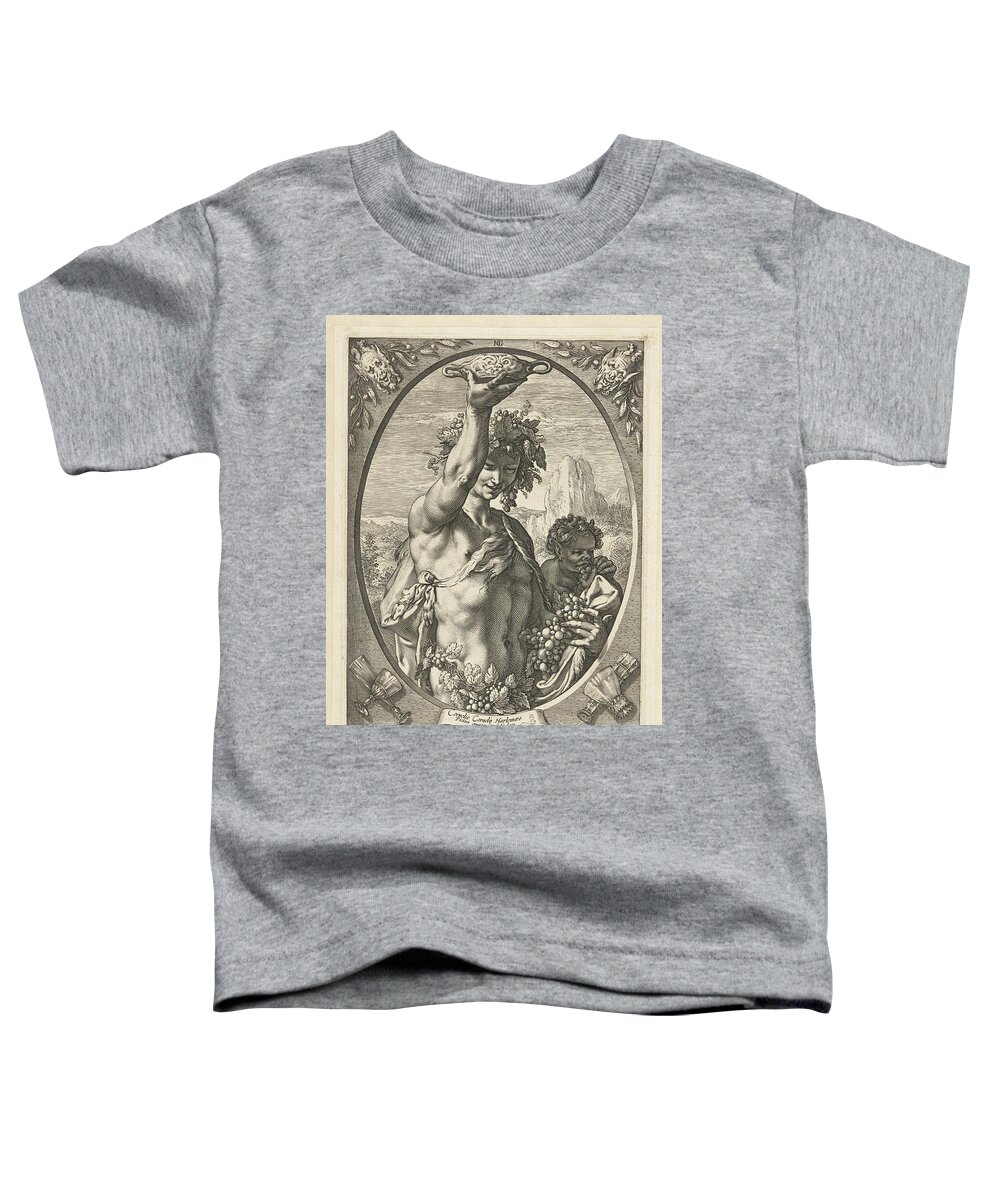 Bacchus Toddler T-Shirt featuring the drawing Bacchus god of ectasy by Vintage Collectables